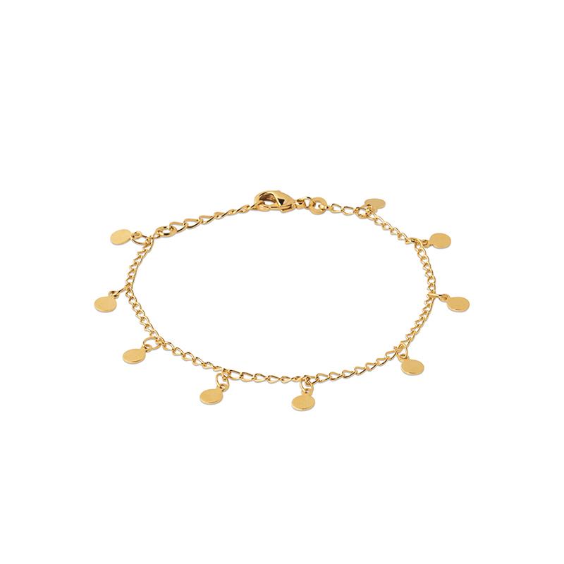 Bracelet 9 pastilles plaqué or