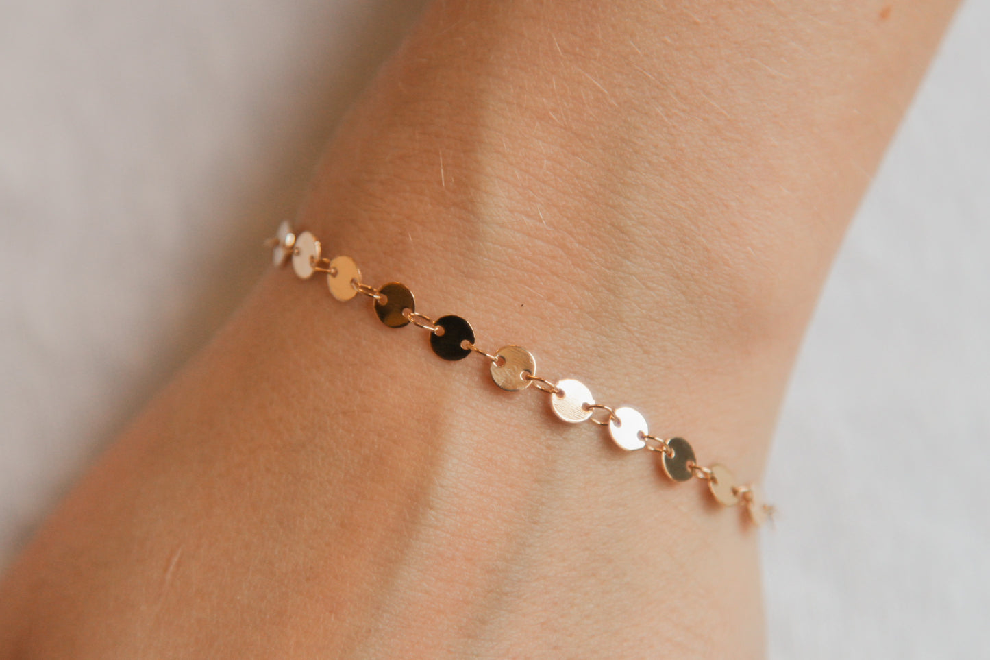 Bracelet pastilles plaqué or