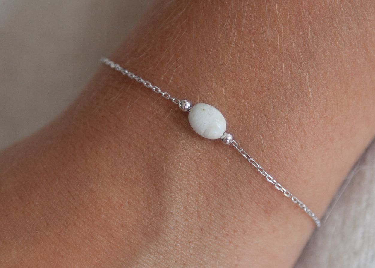 Bracelet pierre de lune en argent