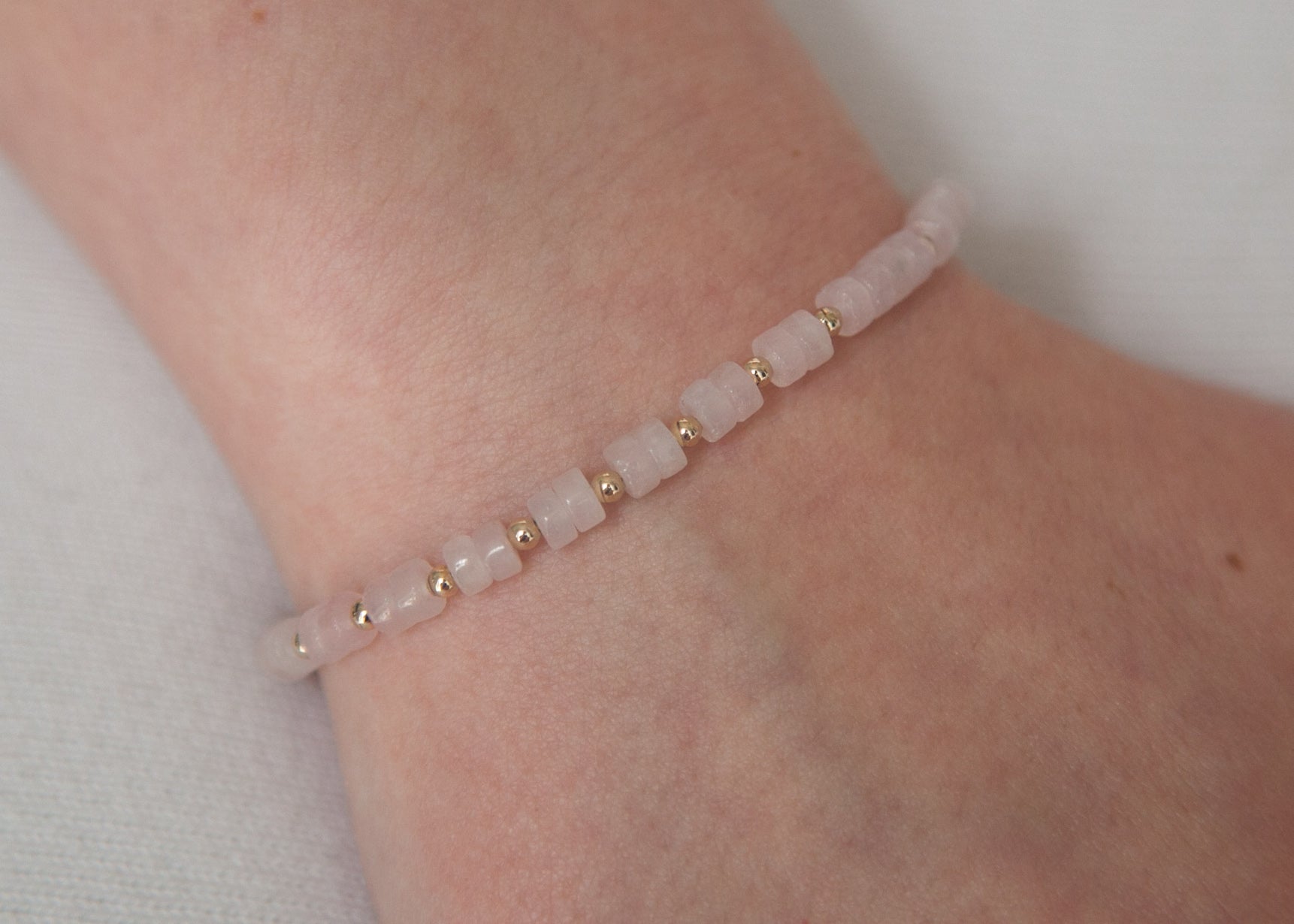 Bracelet amour-douceur - quartz rose, pierre naturelle, perles, acier, bracelet lithothérapie Bracelet amour-douceur - quartz rose, pierre naturelle, perles, acier, bracelet lithothérapie