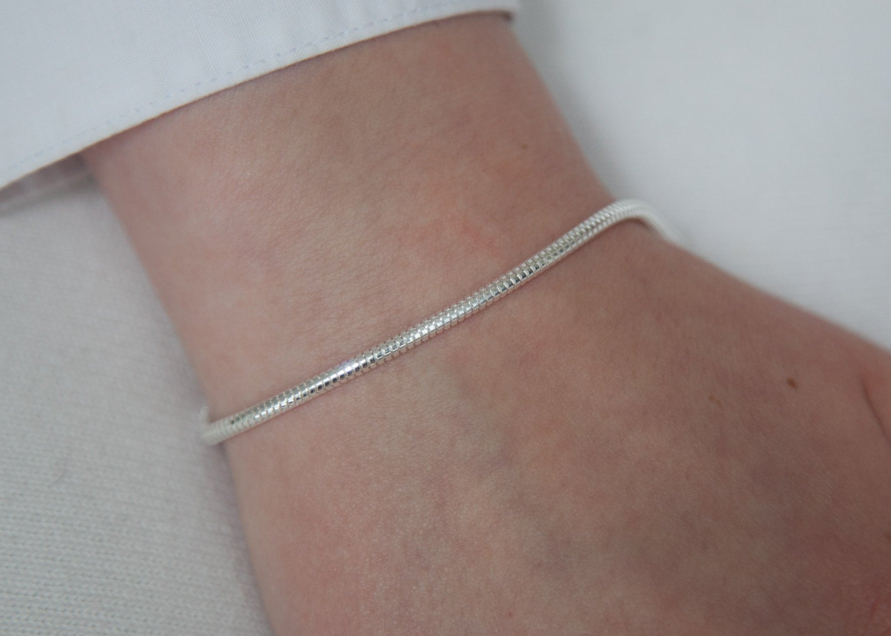 Bracelet chaîne serpent en argent pour hommes