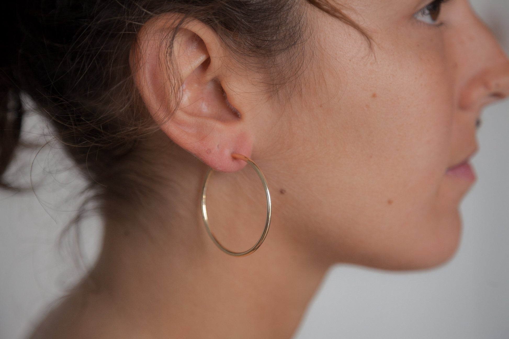 Boucles d'oreilles créoles clips pour oreilles non percées Plaqué or
