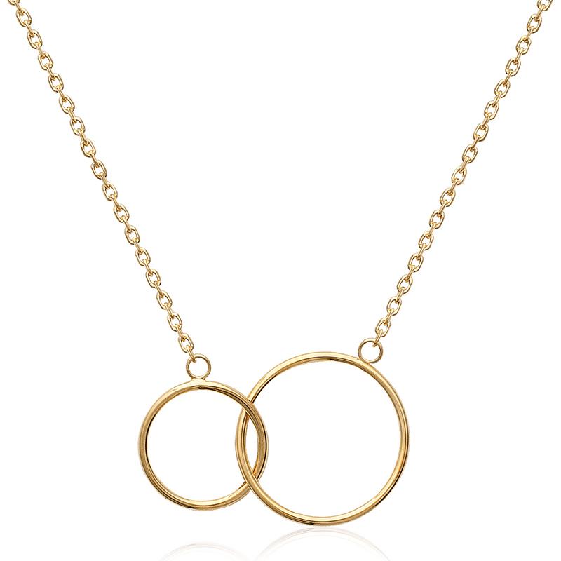 Collier deux anneaux entrelacés plaqué or
