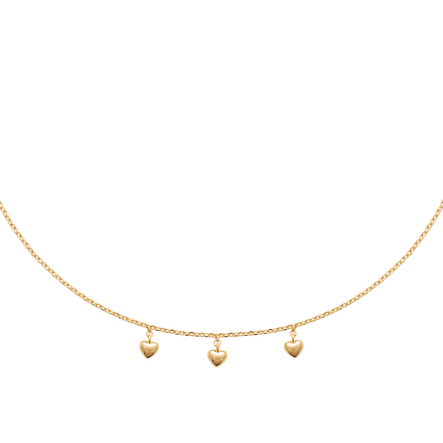 Collier trois cœurs en plaqué or 18 carats