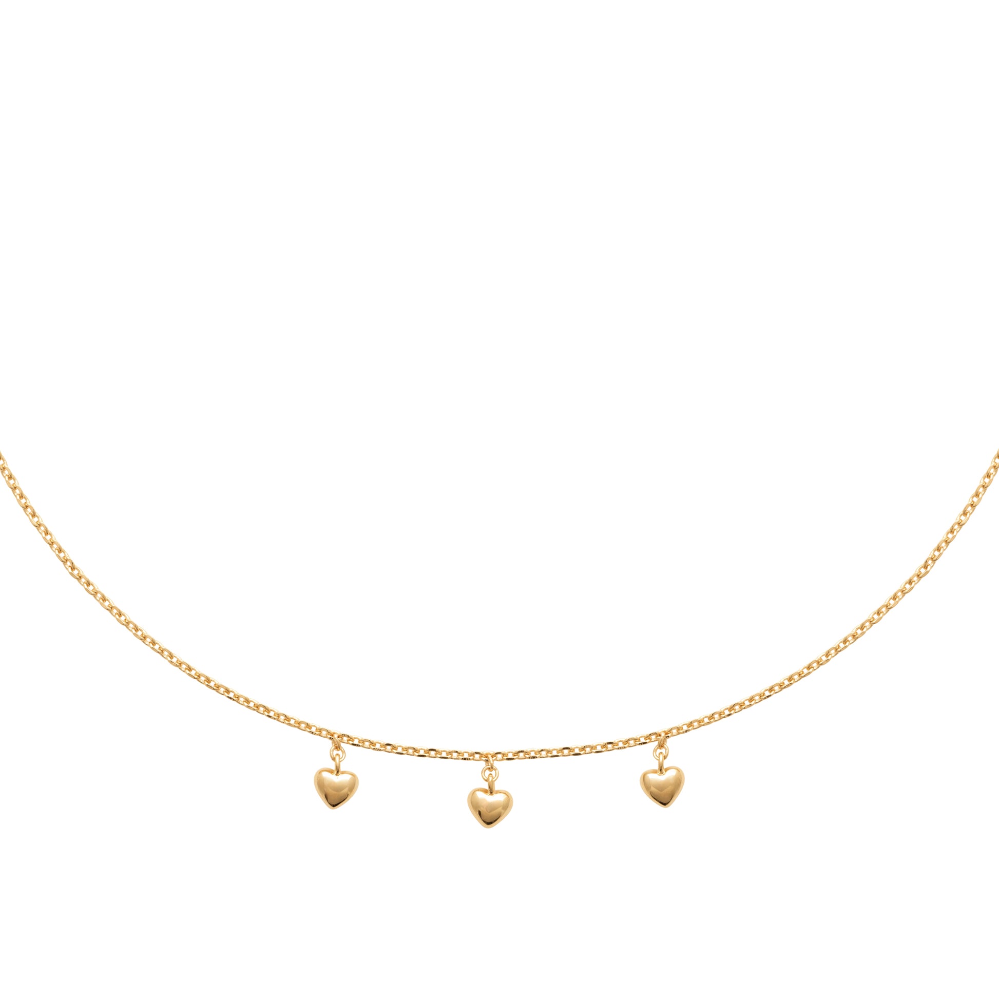 Collier trois cœurs en plaqué or 18 carats