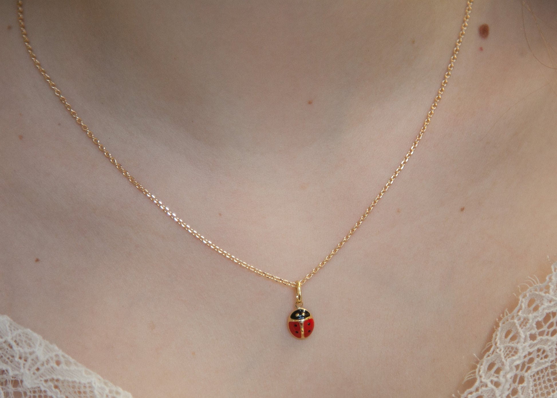 Collier coccinelle plaqué or