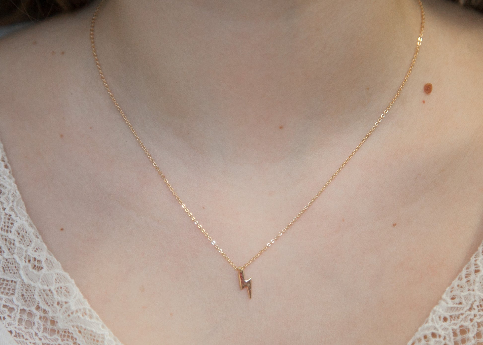 Collier petit éclair plaqué or