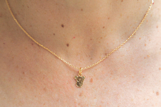 Collier pendentif koala plaqué or