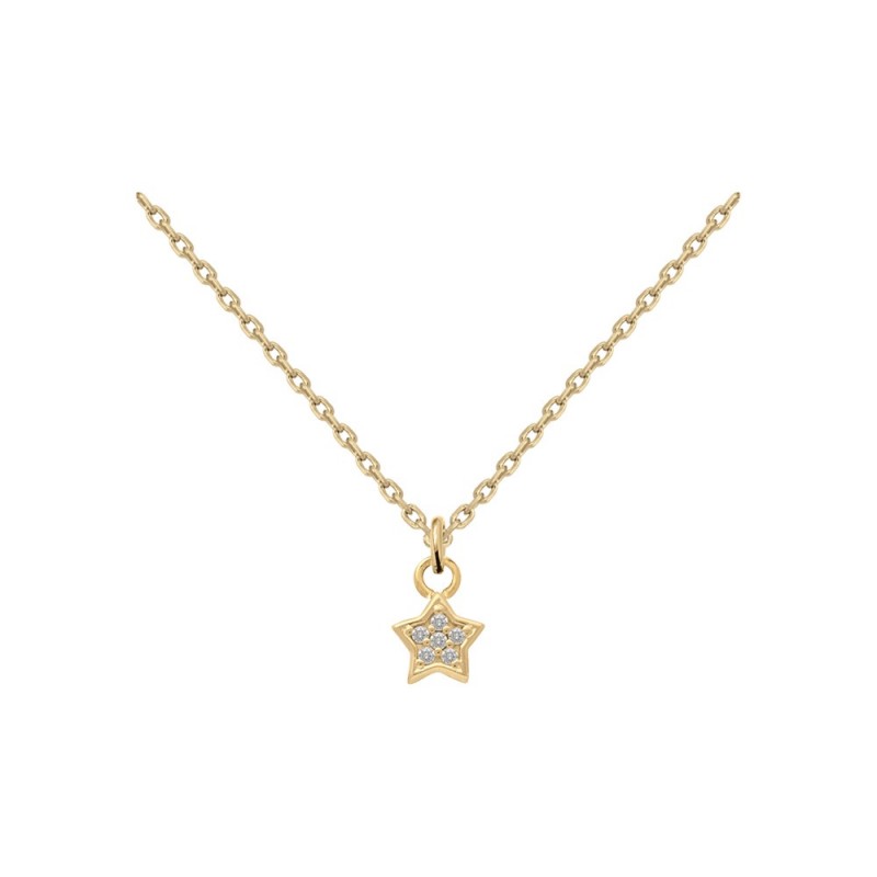 Collier avec petite étoile sertie de zircons plaqué or