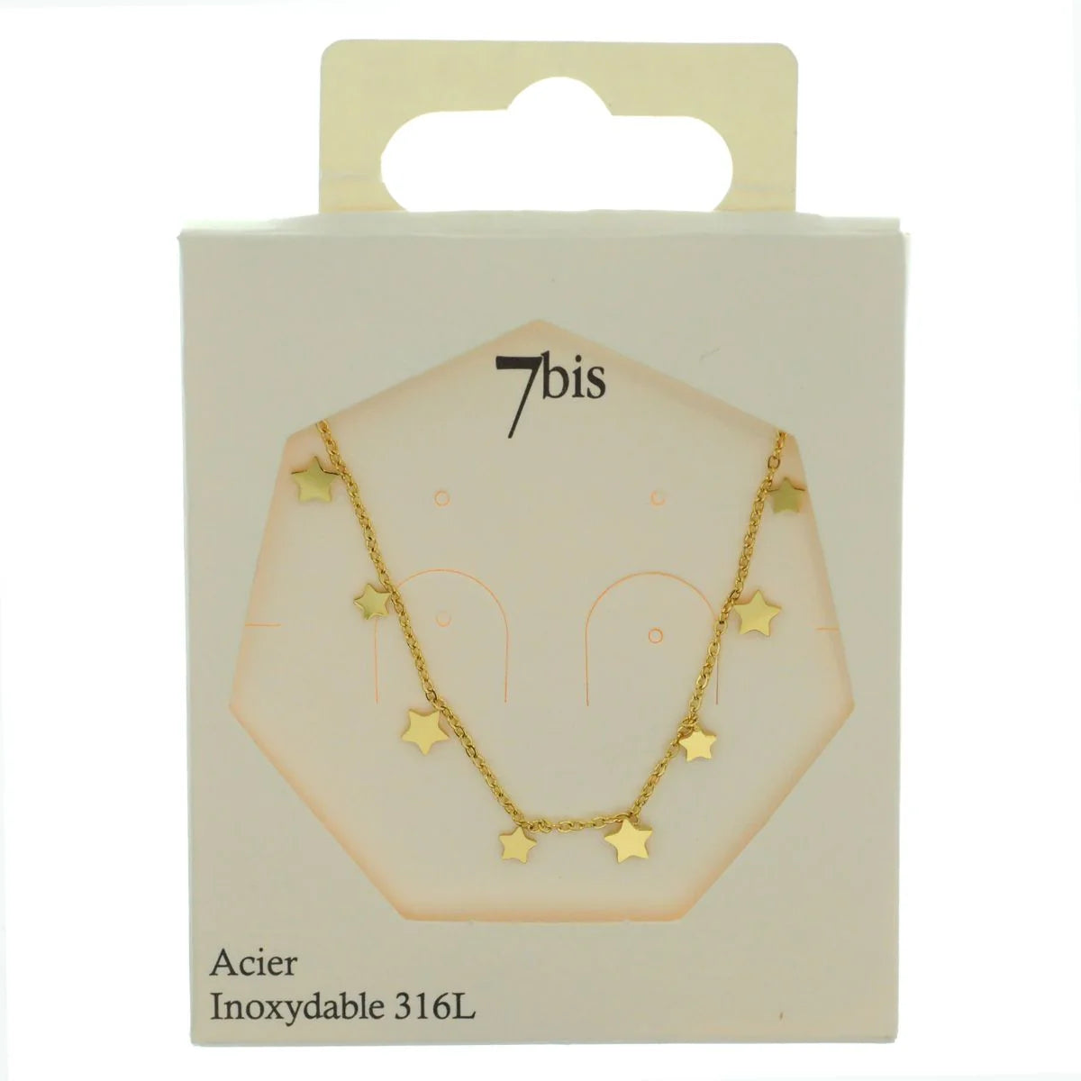 Collier petites étoiles dorées en acier inoxydable