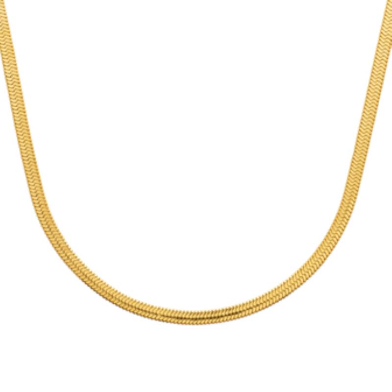 Collier maille serpentine en acier - Collier maille mirroir