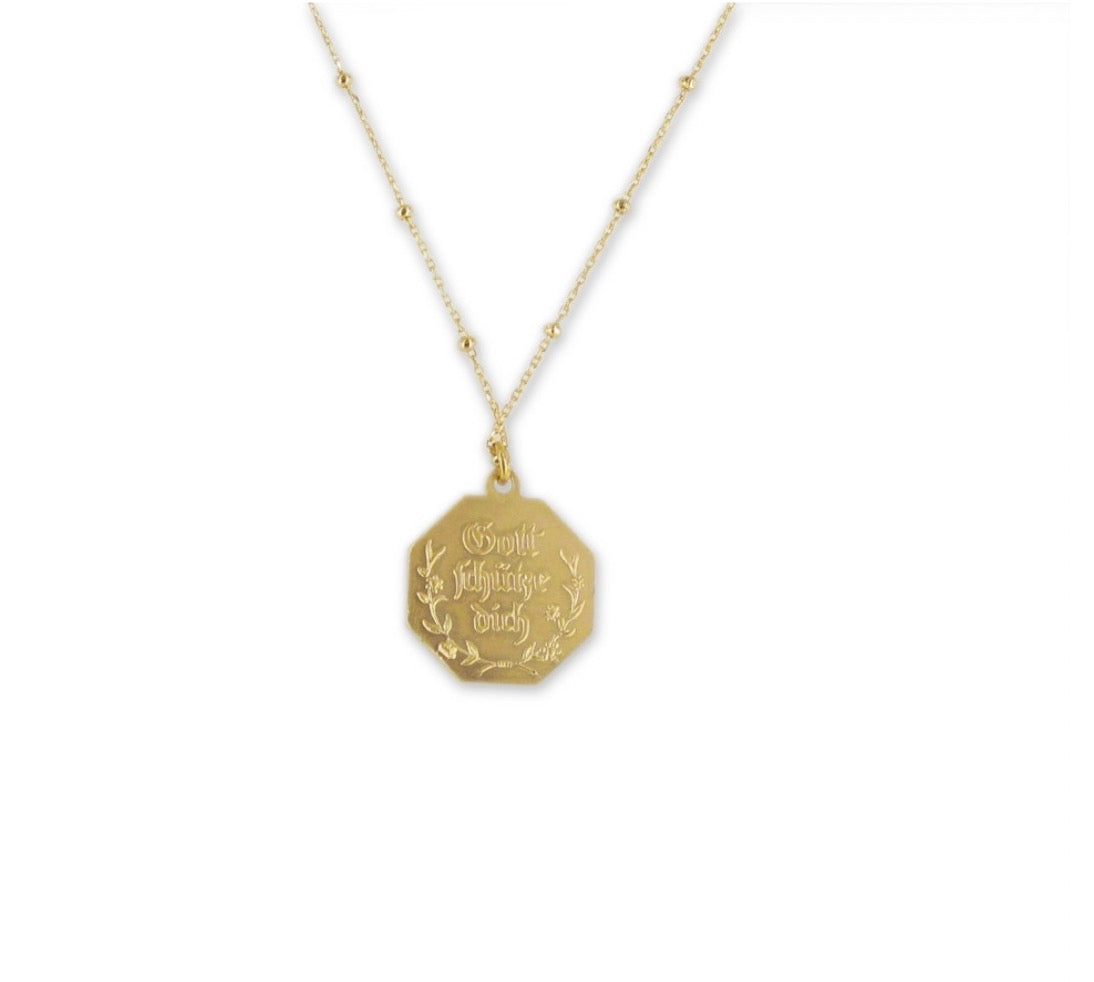 Collier médaille Saint Christophe plaqué or