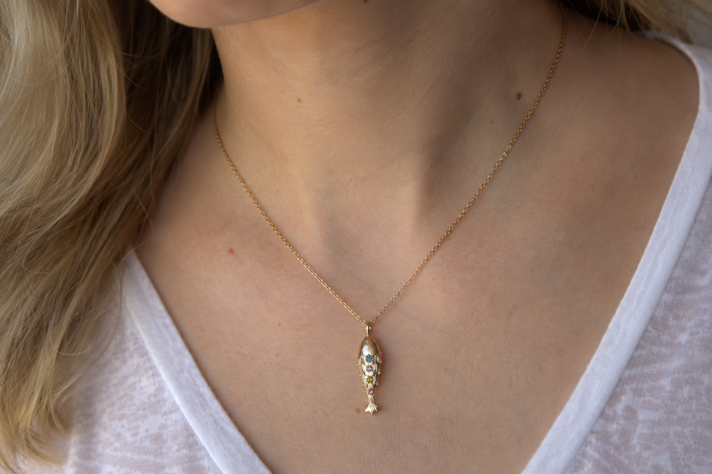 Collier Poisson plaqué or 18 carats