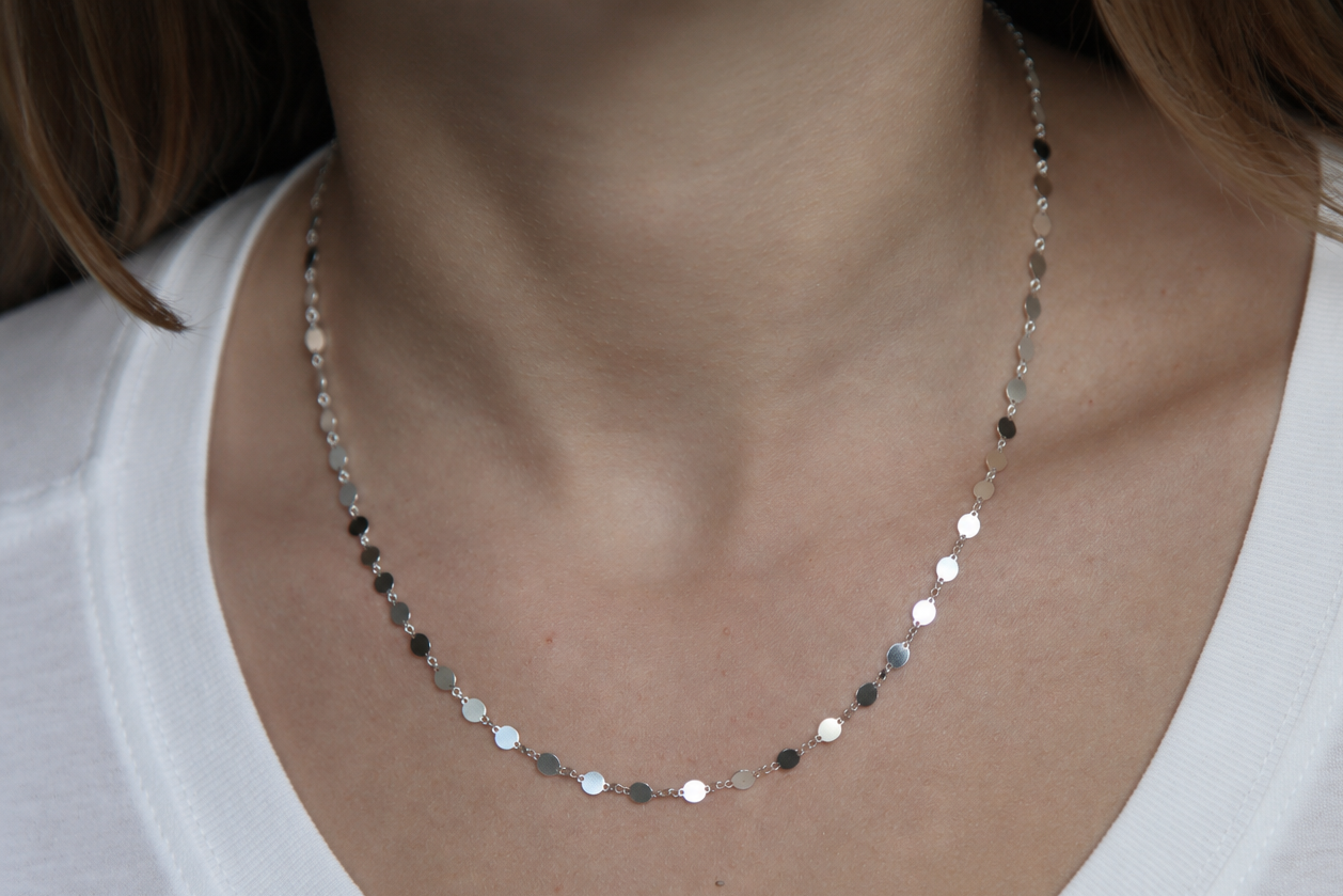 Collier pastilles en argent pour femmes