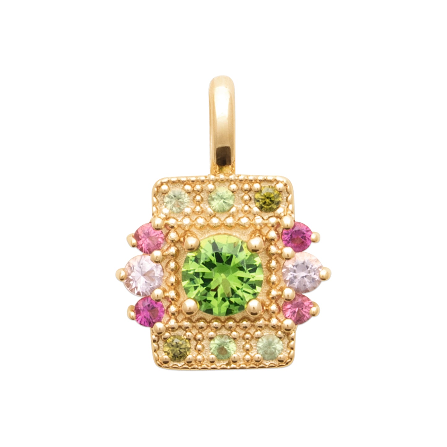 Collier bohème chic plaqué or avec pendentif carré coloré
