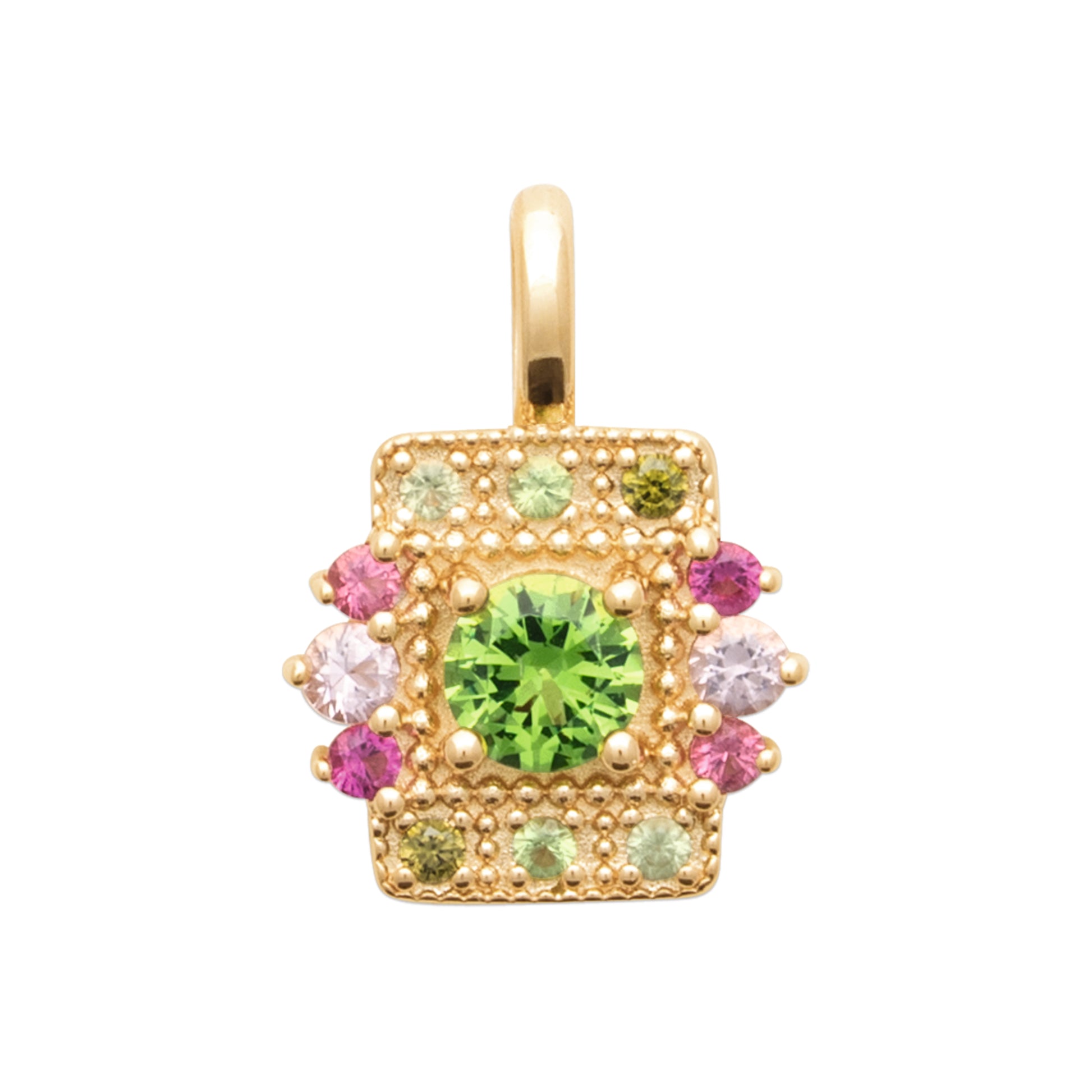 Collier bohème chic plaqué or avec pendentif carré coloré