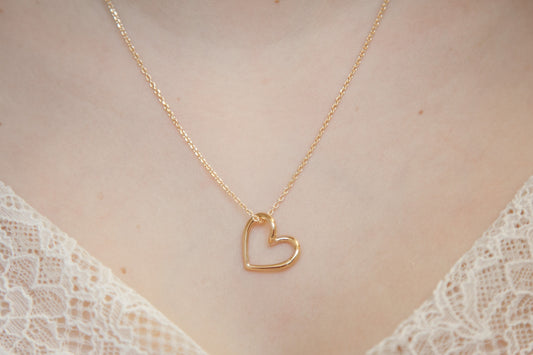 Collier pendentif coeur plaqué or