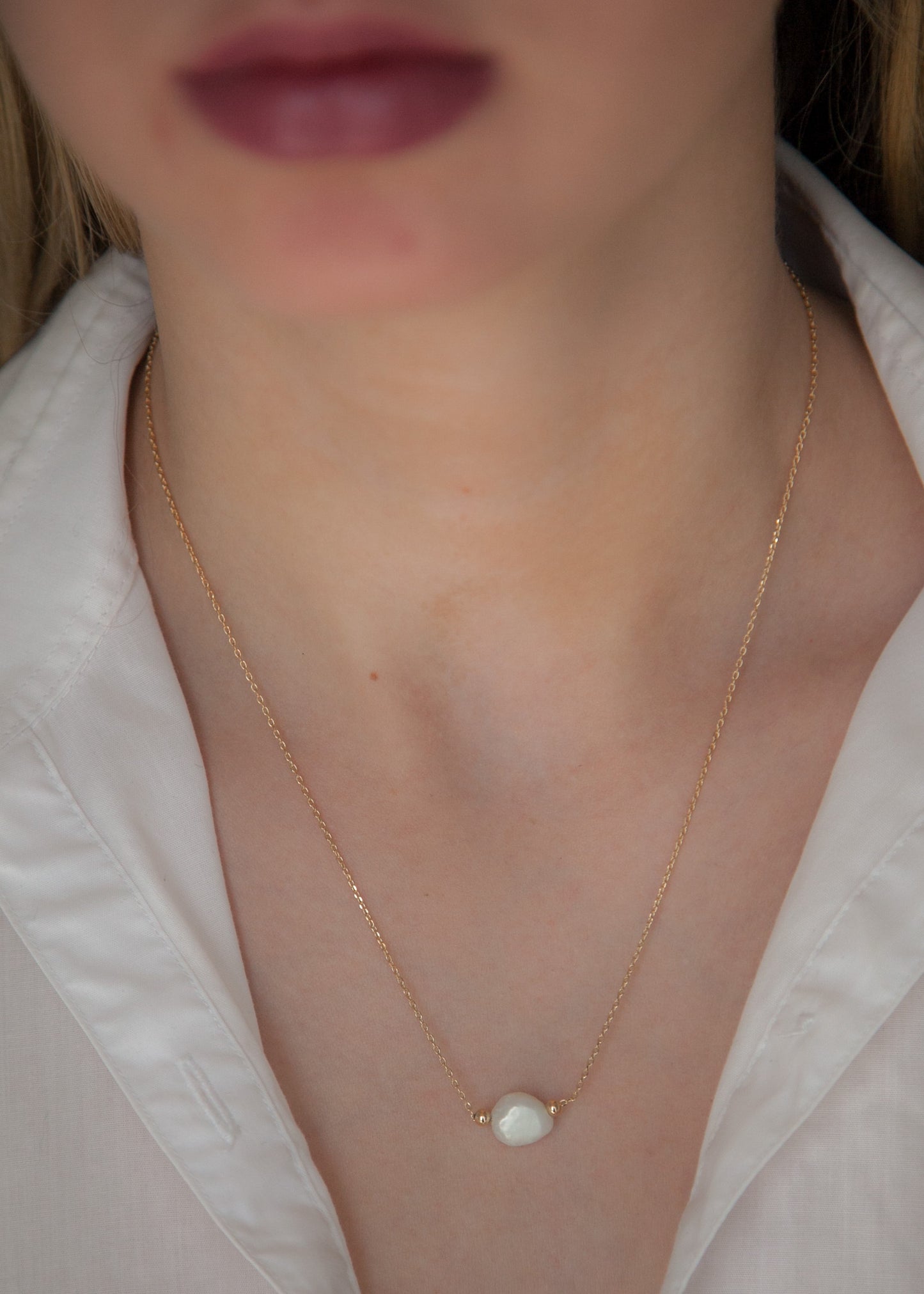 Collier perle de culture plaqué or