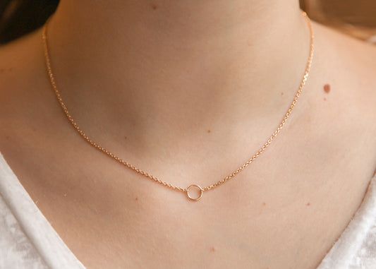 Collier tout petit rond plaqué or