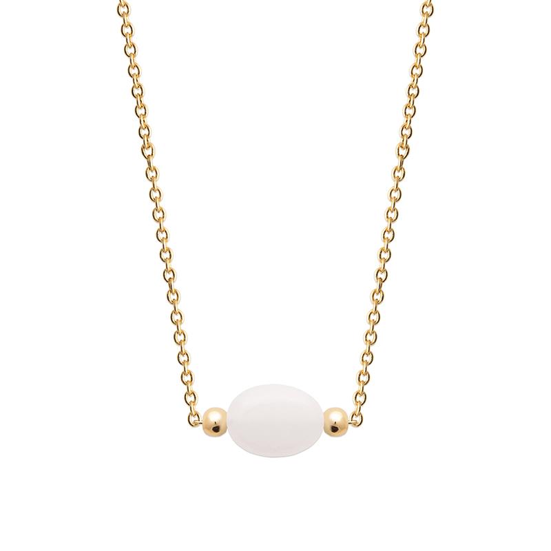 Collier pierre de lune plaqué or 18 carats