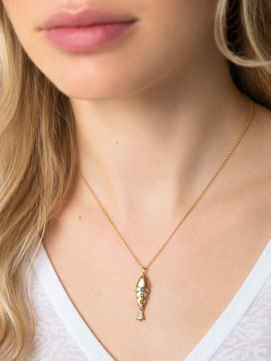 Collier Poisson plaqué or 18 carats