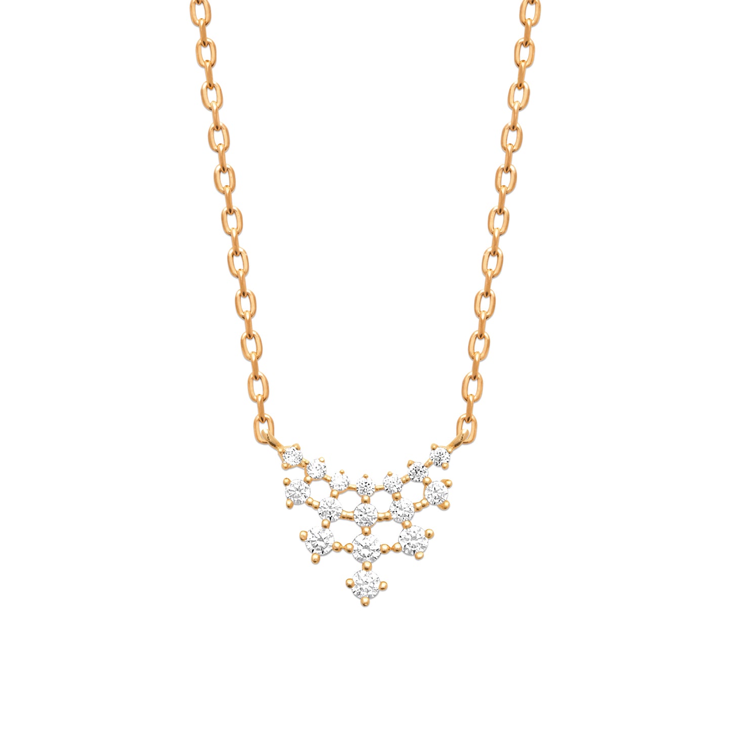 Collier fin serti de zircons plaqué or