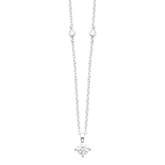 Collier serti de 3 zircons en argent