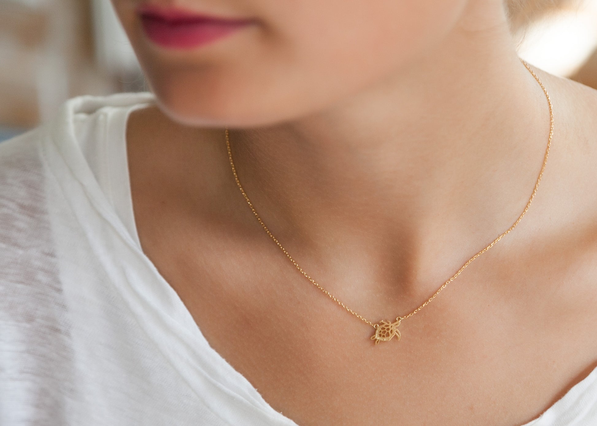 Collier tortue doré
