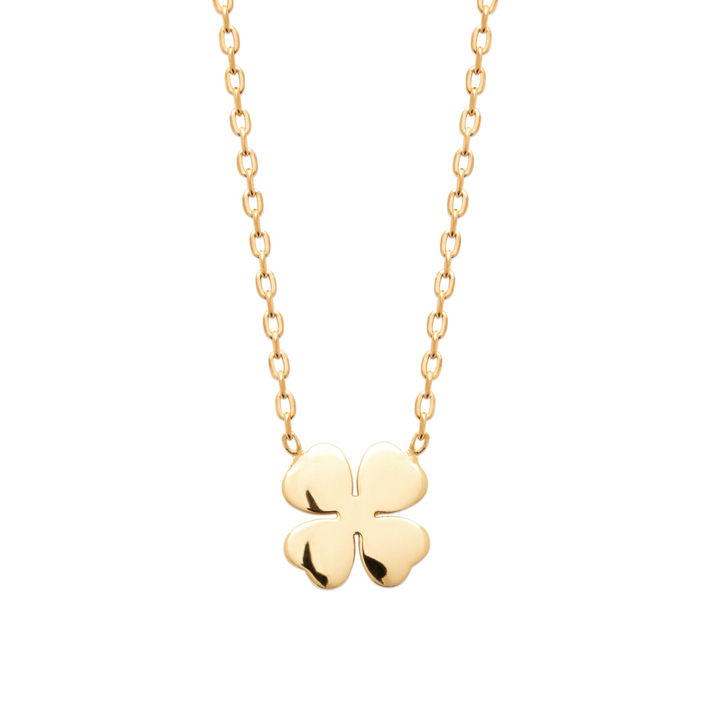 Collier porte-bonheur trèfle plaqué or