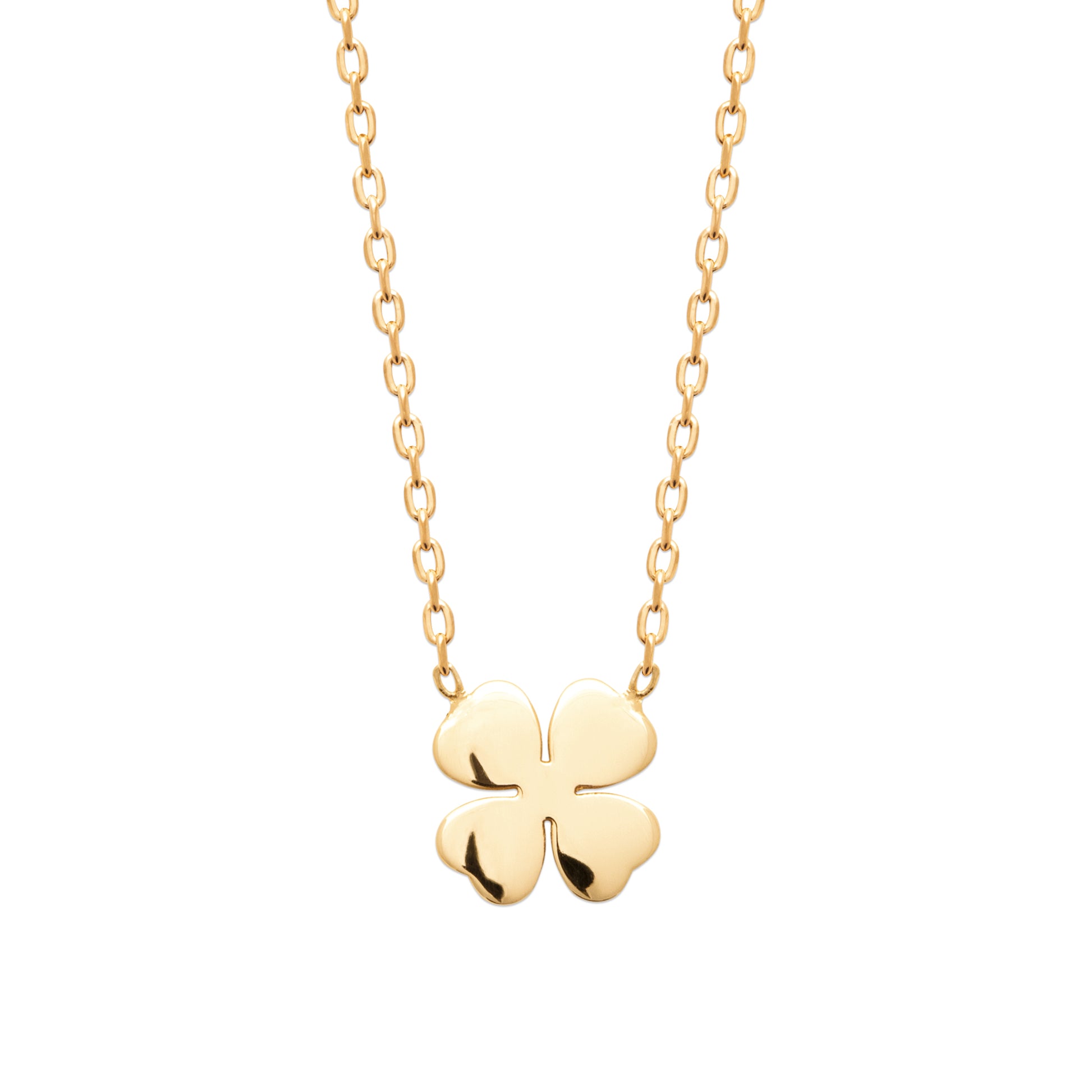 Collier porte-bonheur trèfle plaqué or
