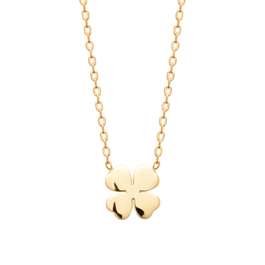Collier porte-bonheur trèfle plaqué or