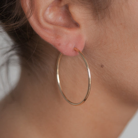 Boucles d'oreilles créoles clips pour oreilles non percées Plaqué or