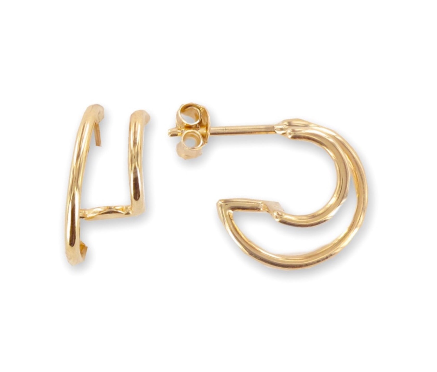 Boucles d'oreilles créoles double plaqué or