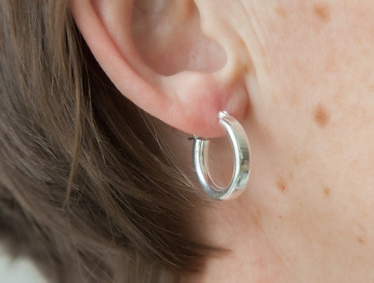 Créoles épaisses en argent