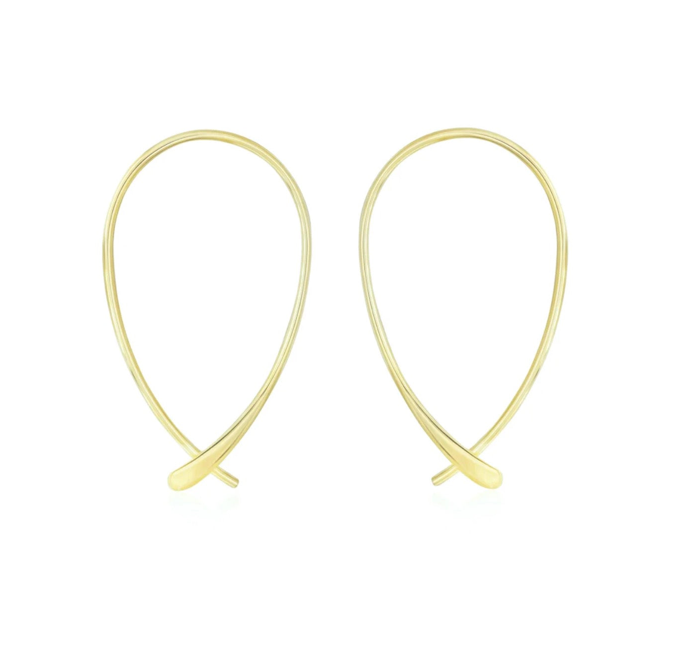 Boucles d'oreilles créoles simples gouttes plaqué or