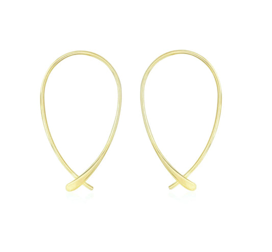 Boucles d'oreilles créoles simples gouttes plaqué or