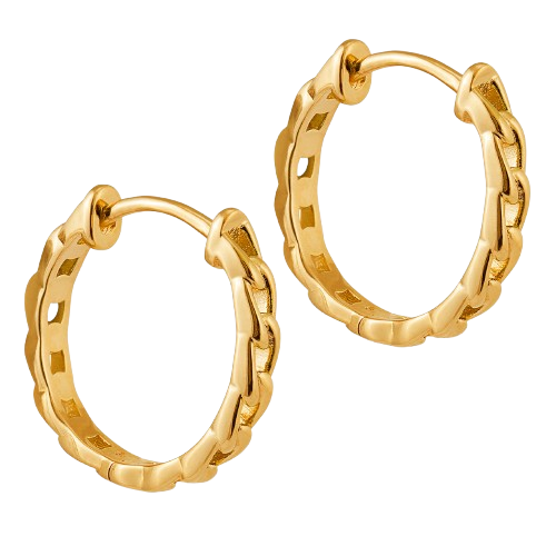 Boucles d'oreilles créole maillons de chaîne plaqué or