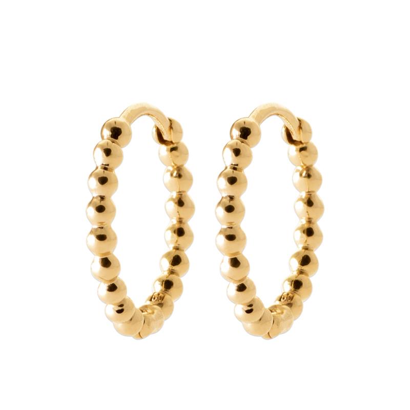 Boucles d'oreilles créoles perlées plaqué or