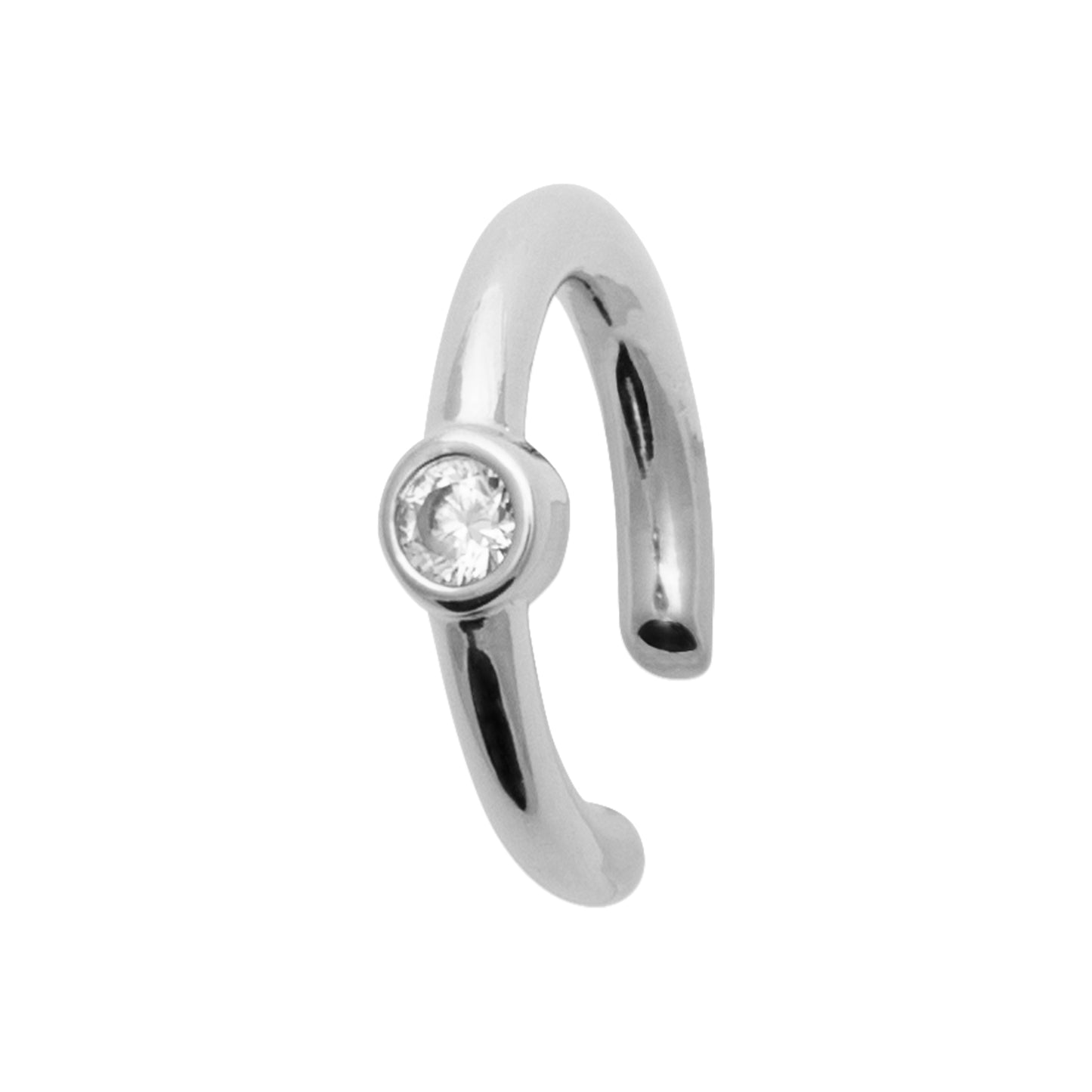 Bague d'oreille Ear cuff petit zircon en argent