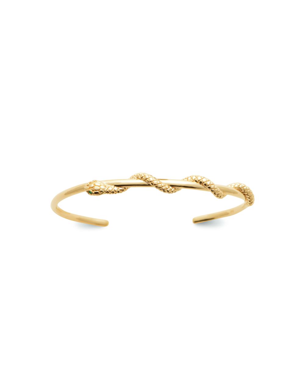 Jonc serpent entrelacé plaqué or