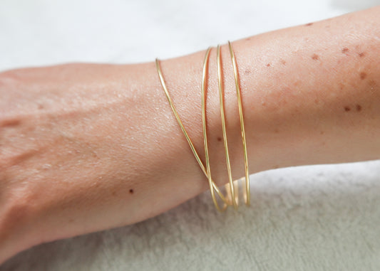 Bracelet jonc fin simple plaqué or