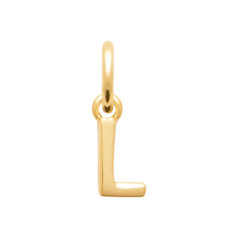 Pendentif lettre alphabet plaqué or L