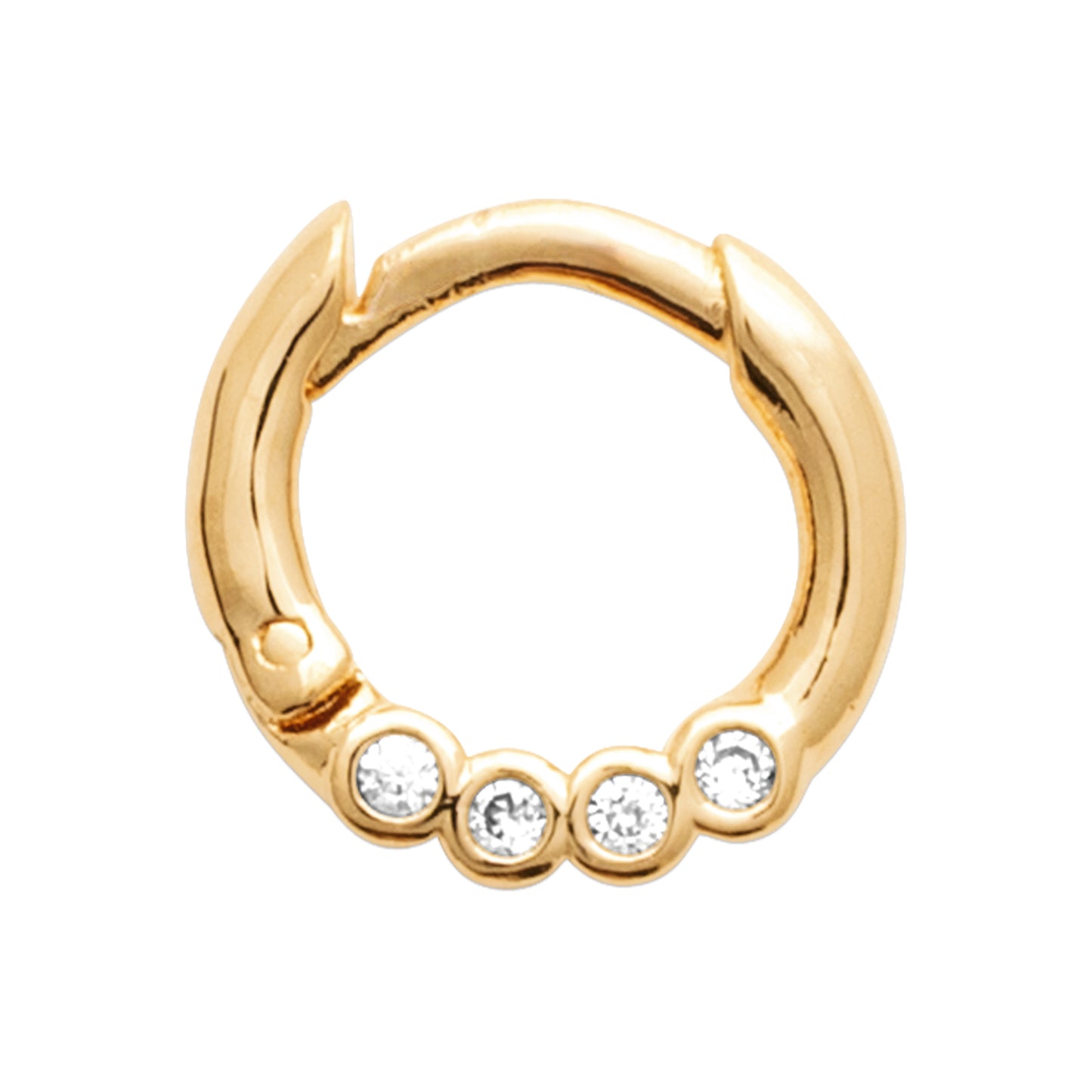 Piercing anneau plaqué or 18 carats – mini créole zirconium pour Hélix