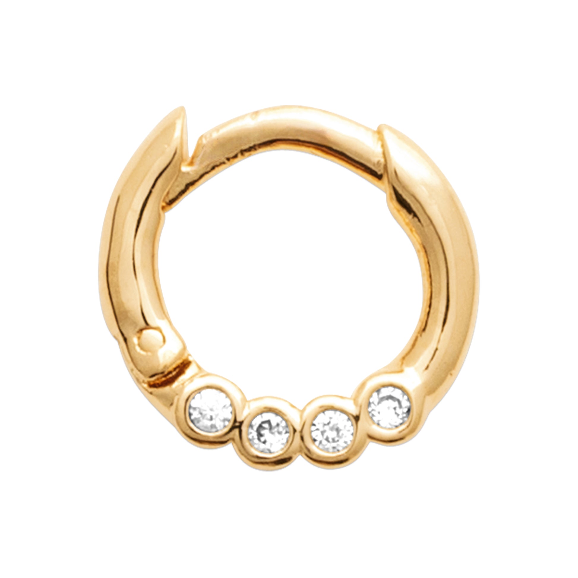 Piercing anneau plaqué or 18 carats – mini créole zirconium pour Hélix