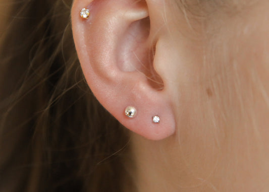 Boucles d'oreilles petit strass en argent