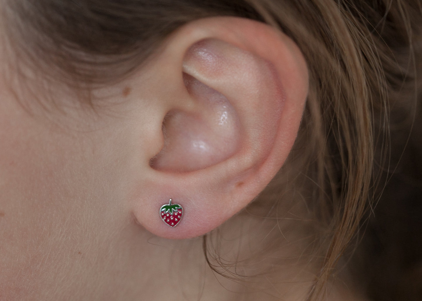 Boucles d'oreilles fraises en argent