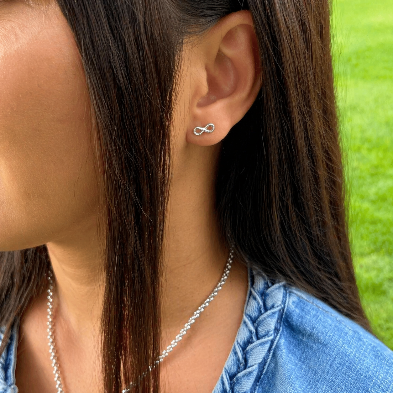 Boucles d'oreilles infini argent