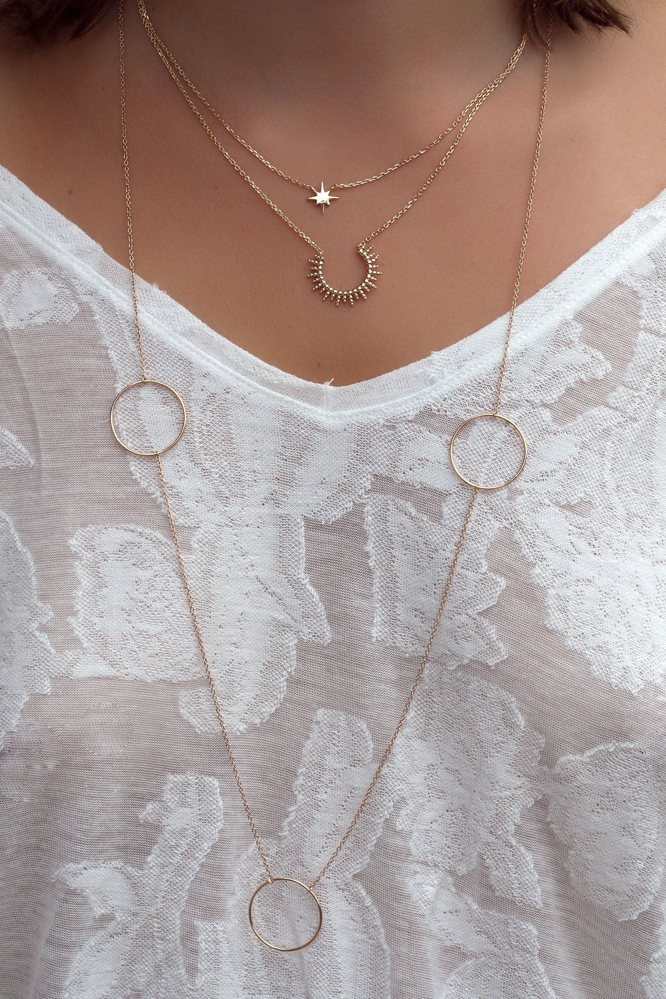 Collier étoile du nord plaqué or