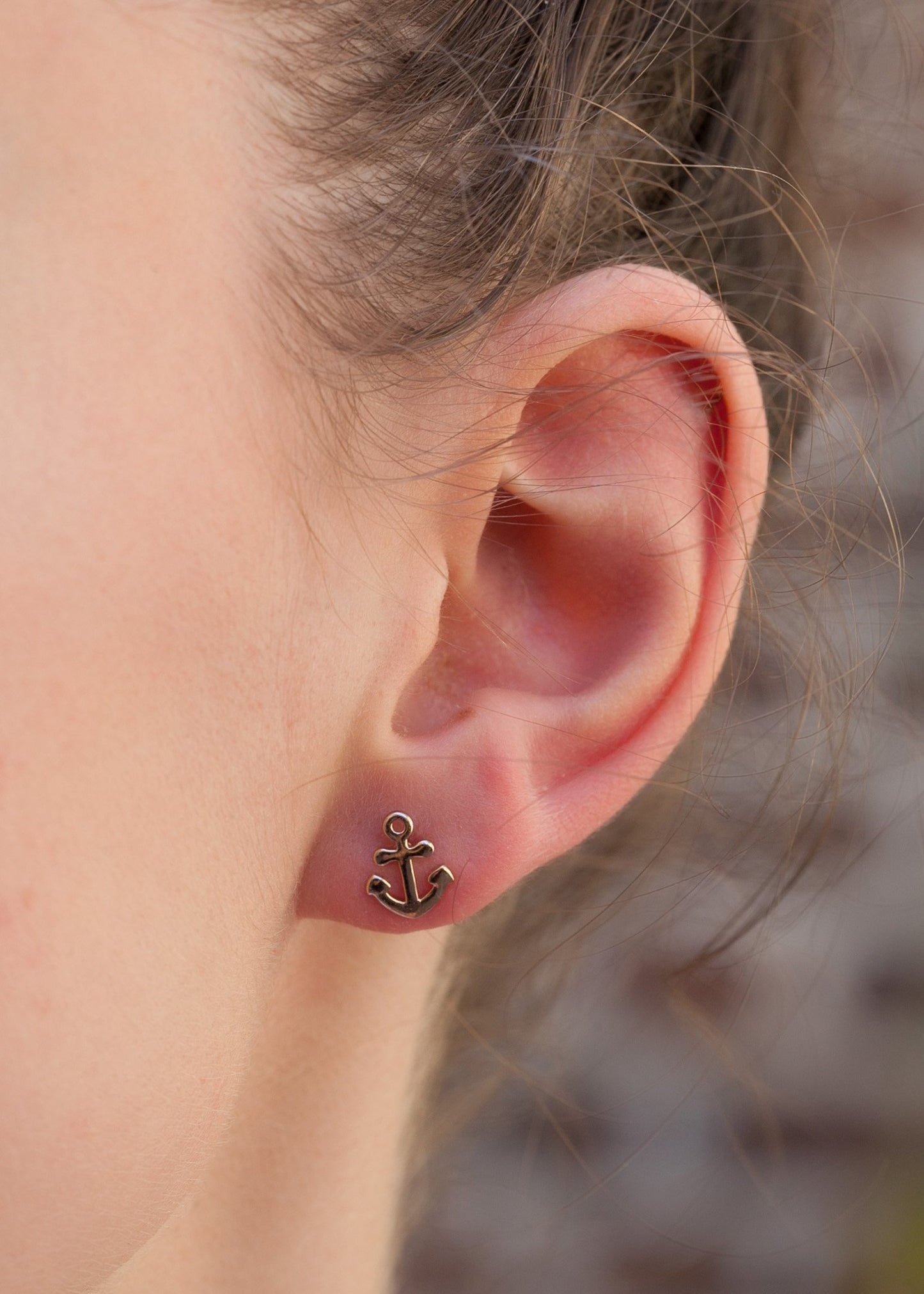 Boucles d'oreilles ancre plaqué or