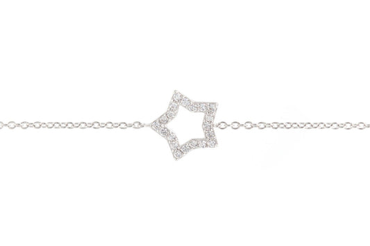 Bracelet une étoile en argent et zircons